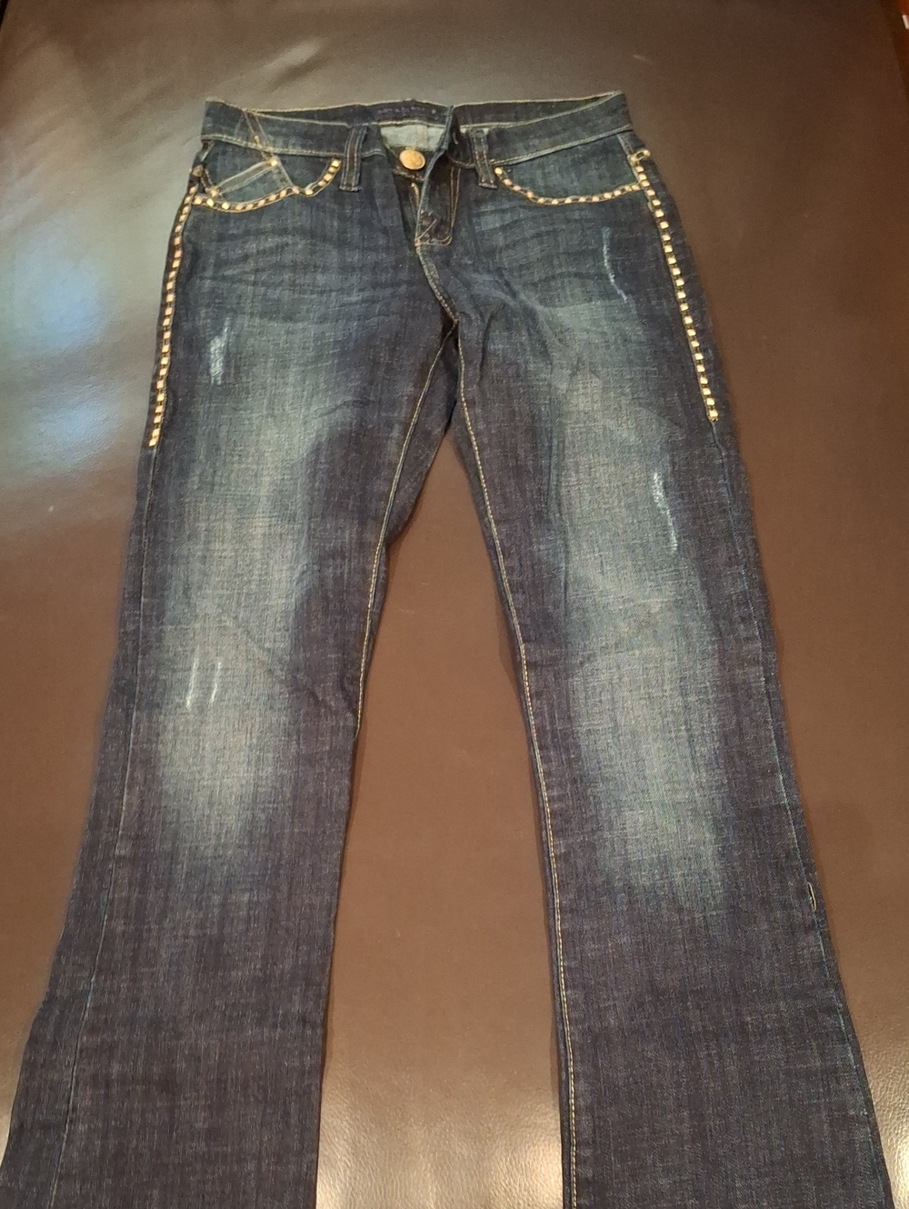 Rock &Republic Dark Blue  Jeans with Studded Trim